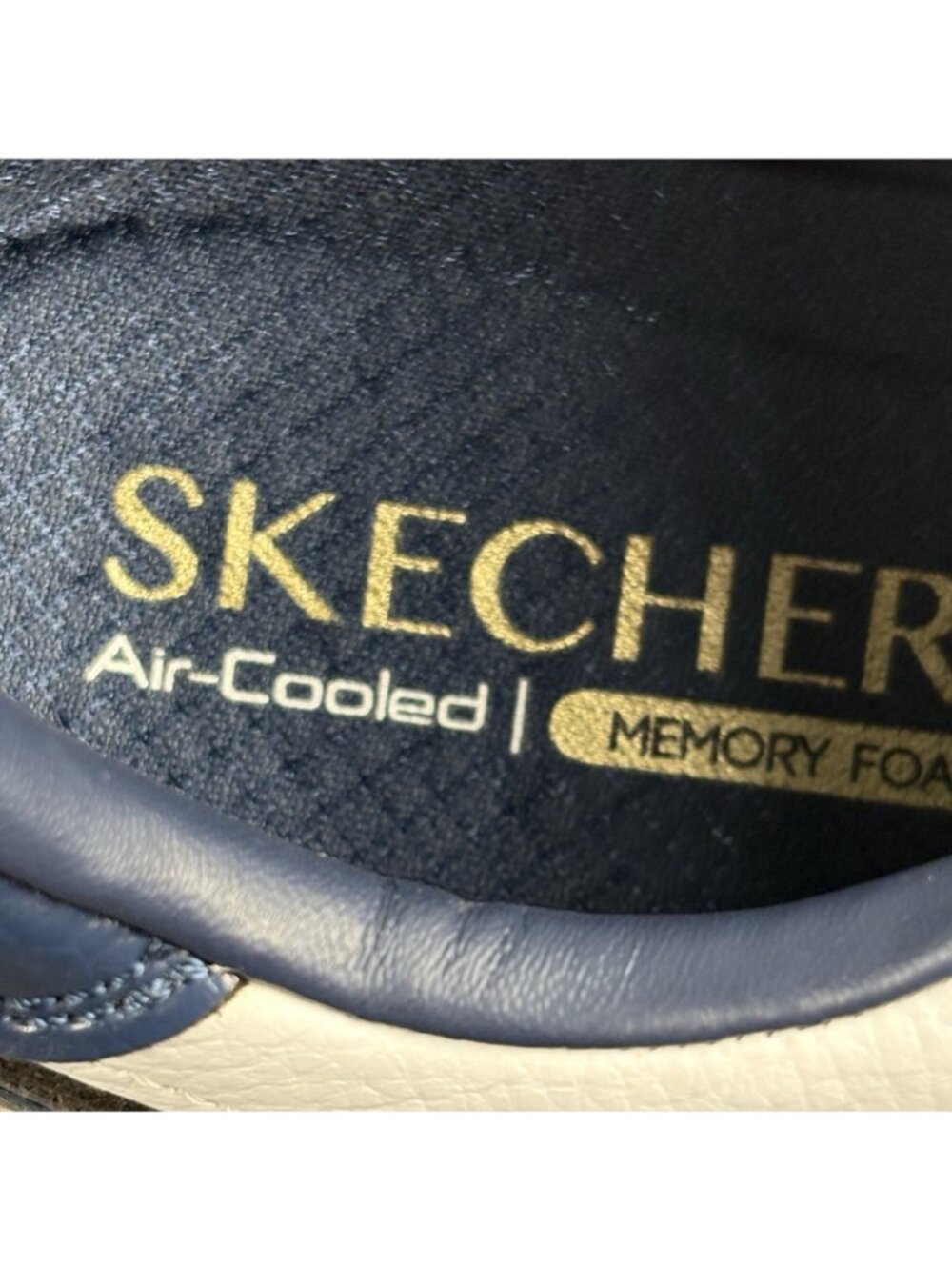 Skechers Court Classics Womens 8.5 Air Cooled Memory Foam White Navy Shoes - Picture 12 of 12